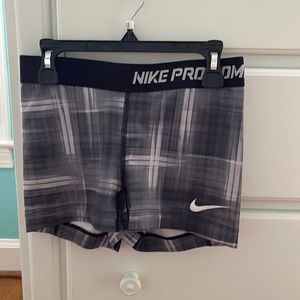 Gray Nike Pro Combat shorts